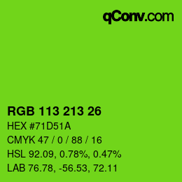 Color code: RGB 113 213 26 | qconv.com