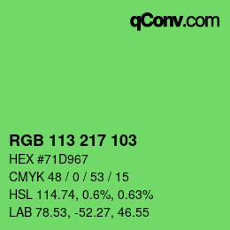 Color code: RGB 113 217 103 | qconv.com