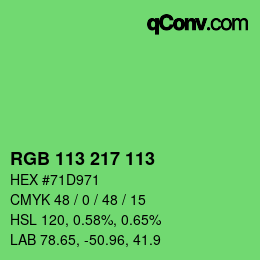 Color code: RGB 113 217 113 | qconv.com