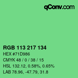 Color code: RGB 113 217 134 | qconv.com