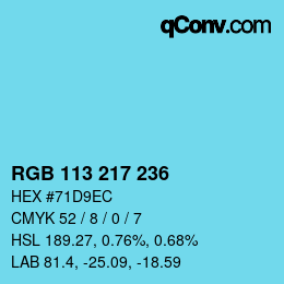 Color code: RGB 113 217 236 | qconv.com