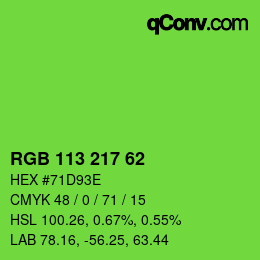 Color code: RGB 113 217 62 | qconv.com