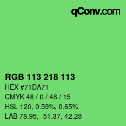 Color code: RGB 113 218 113 | qconv.com