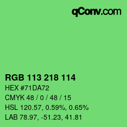 Color code: RGB 113 218 114 | qconv.com