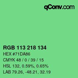 Color code: RGB 113 218 134 | qconv.com