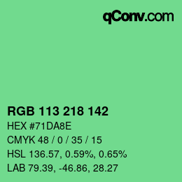 Color code: RGB 113 218 142 | qconv.com