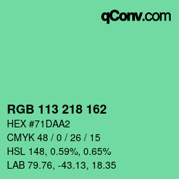 Color code: RGB 113 218 162 | qconv.com