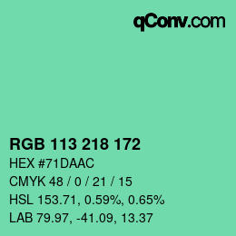 Color code: RGB 113 218 172 | qconv.com