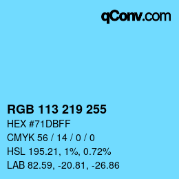 Color code: RGB 113 219 255 | qconv.com