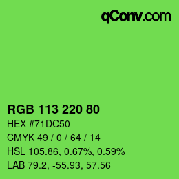 Código de color: RGB 113 220 80 | qconv.com