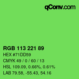 Color code: RGB 113 221 89 | qconv.com