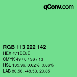 Code couleur: RGB 113 222 142 | qconv.com