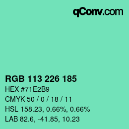 Color code: RGB 113 226 185 | qconv.com