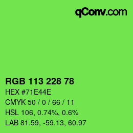 Código de color: RGB 113 228 78 | qconv.com