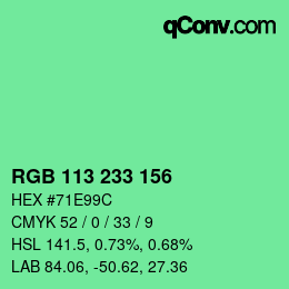 Color code: RGB 113 233 156 | qconv.com
