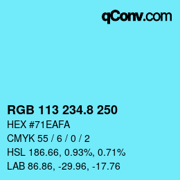 カラーコード: RGB 113 234.8 250 | qconv.com