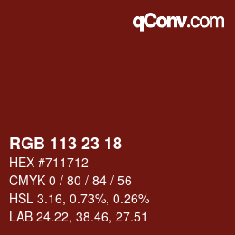 Color code: RGB 113 23 18 | qconv.com