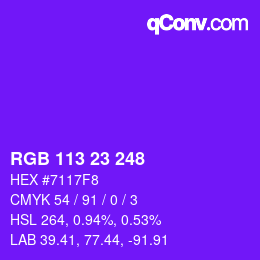 Color code: RGB 113 23 248 | qconv.com