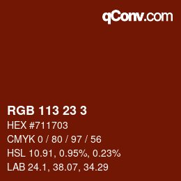 カラーコード: RGB 113 23 3 | qconv.com