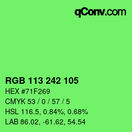 颜色代码: RGB 113 242 105 | qconv.com