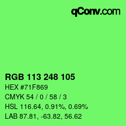 Color code: RGB 113 248 105 | qconv.com
