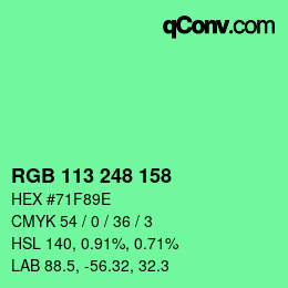 Color code: RGB 113 248 158 | qconv.com