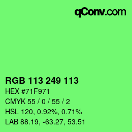 Color code: RGB 113 249 113 | qconv.com