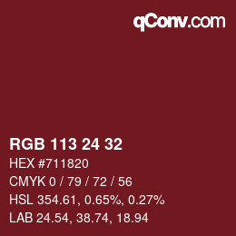 カラーコード: RGB 113 24 32 | qconv.com