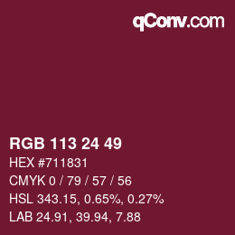 Color code: RGB 113 24 49 | qconv.com