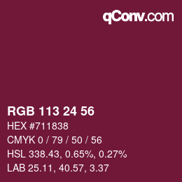 カラーコード: RGB 113 24 56 | qconv.com