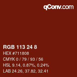 Color code: RGB 113 24 8 | qconv.com