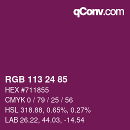 カラーコード: RGB 113 24 85 | qconv.com