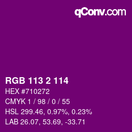 カラーコード: RGB 113 2 114 | qconv.com