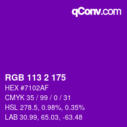 カラーコード: RGB 113 2 175 | qconv.com