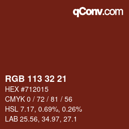 Color code: RGB 113 32 21 | qconv.com