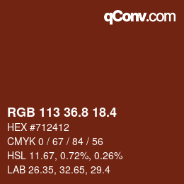 カラーコード: RGB 113 36.8 18.4 | qconv.com