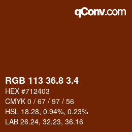 カラーコード: RGB 113 36.8 3.4 | qconv.com