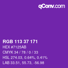 カラーコード: RGB 113 37 171 | qconv.com