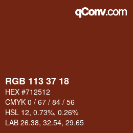 Color code: RGB 113 37 18 | qconv.com