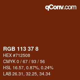 カラーコード: RGB 113 37 8 | qconv.com