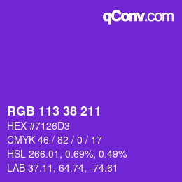 Color code: RGB 113 38 211 | qconv.com