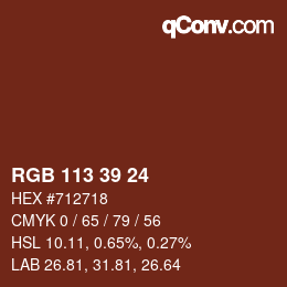 カラーコード: RGB 113 39 24 | qconv.com