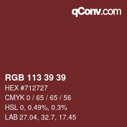 Color code: RGB 113 39 39 | qconv.com