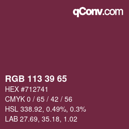 カラーコード: RGB 113 39 65 | qconv.com