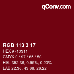 Color code: RGB 113 3 17 | qconv.com