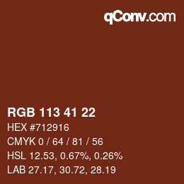 カラーコード: RGB 113 41 22 | qconv.com