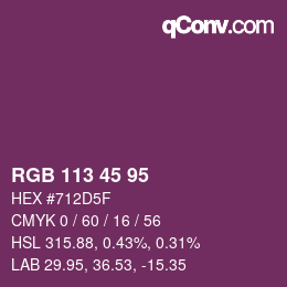 Color code: RGB 113 45 95 | qconv.com