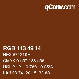 Código de color: RGB 113 49 14 | qconv.com