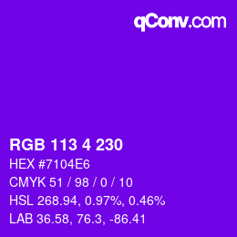 Color code: RGB 113 4 230 | qconv.com