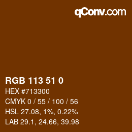 Farbcode: RGB 113 51 0 | qconv.com